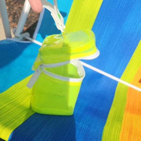 ✨️Drunk Elephant Neon Yellow Clear Cosmetic Pouch with White Strap - Picture 14 of 17